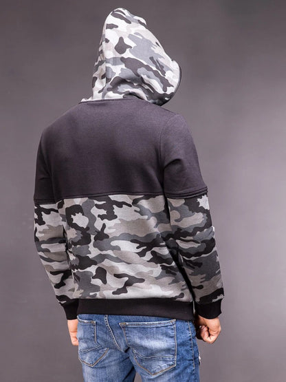 Men's Camouflage Patchwork Loose Hoodie kakaclo