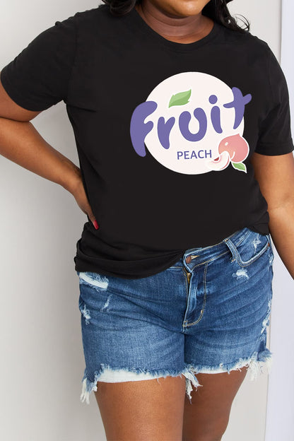 Simply Love FRUIT PEACH Graphic Cotton Tee