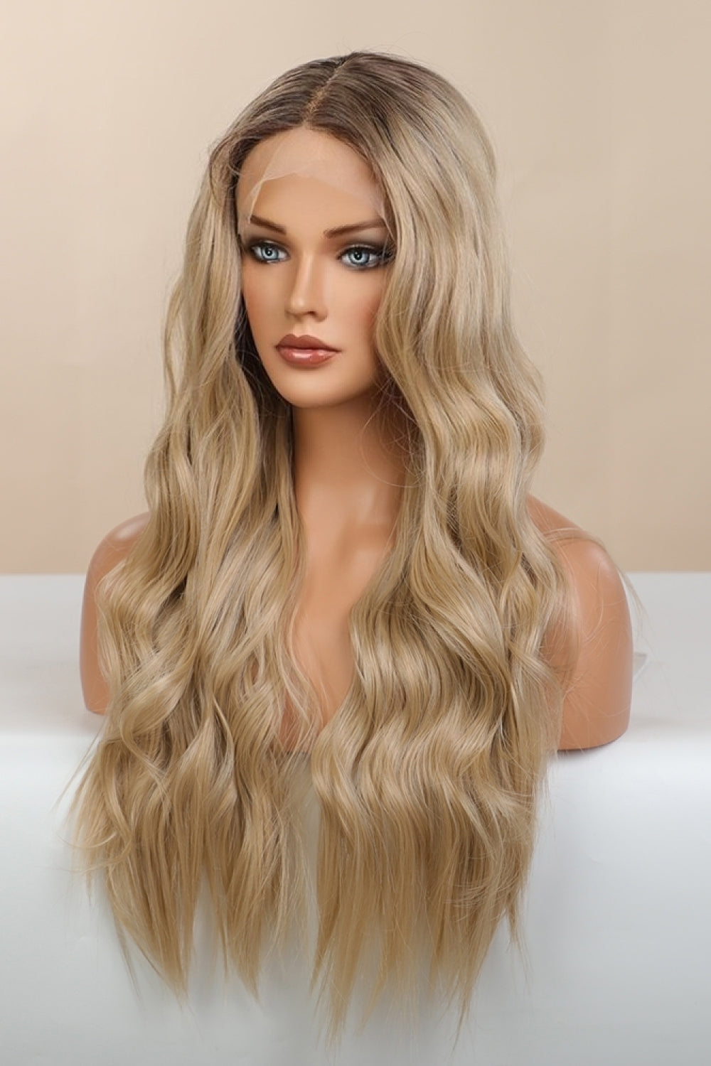 13*2" Lace Front Wigs Synthetic Long Wave 26'' 150% Density Trendsi