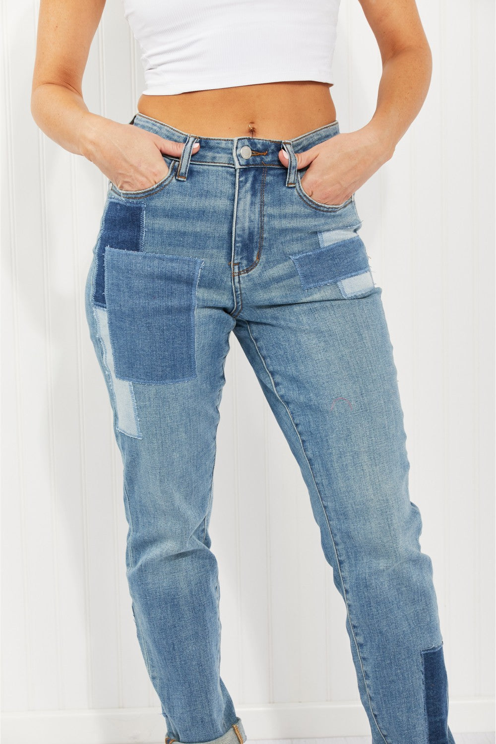 Patch Boyfriend Jeans Trendsi