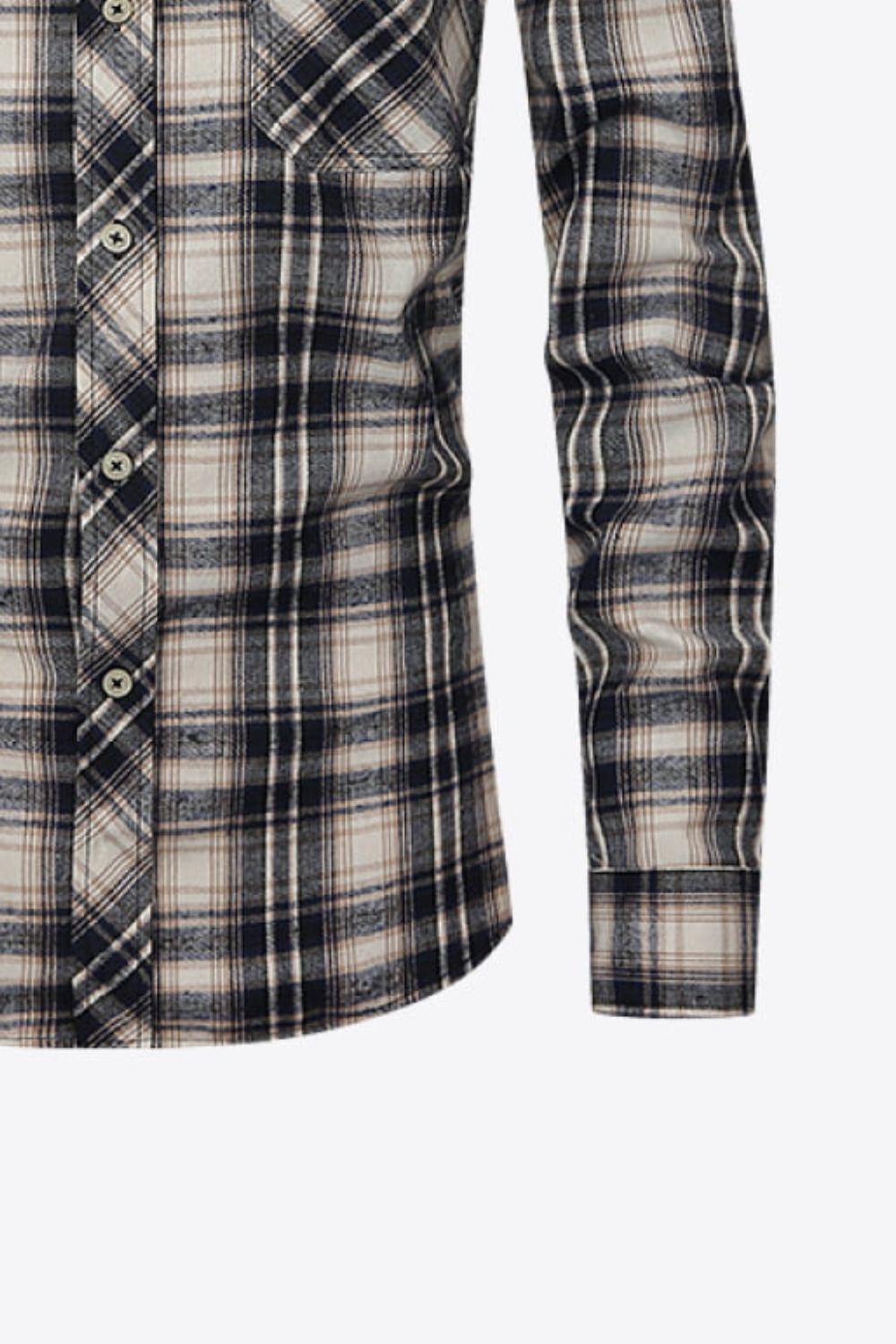 Men's Plaid Button-Up Long Sleeve Shirt Trendsi