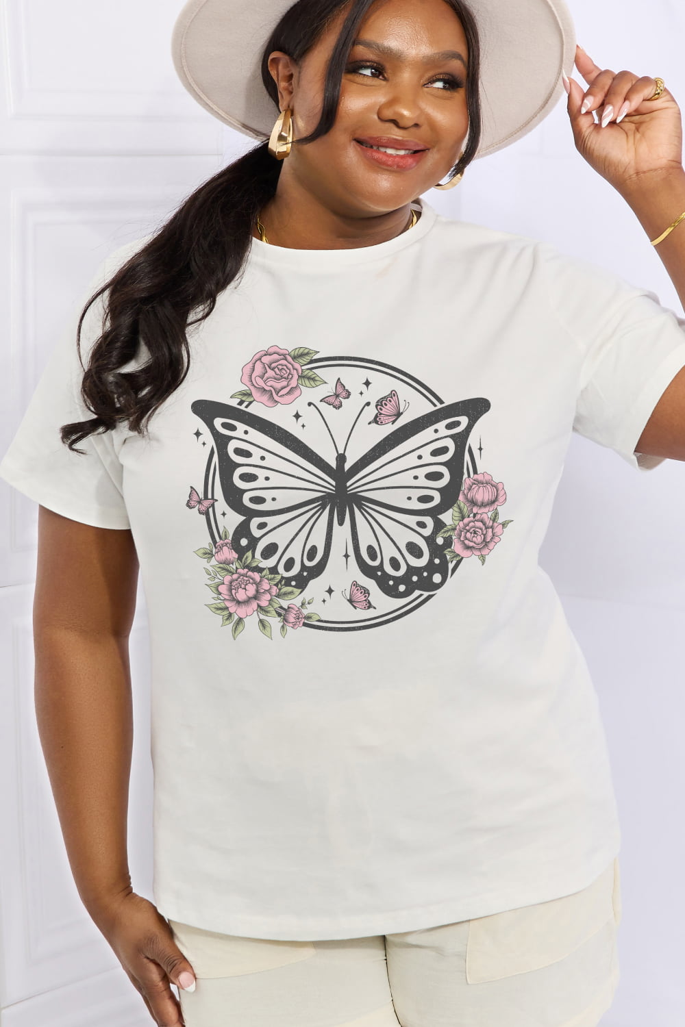 Simply Love Simply Size Butterfly Graphic Cotton Tee