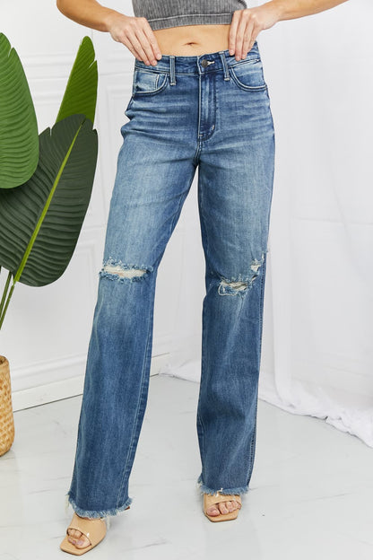 Becka Mid Rise Straight Jeans Trendsi