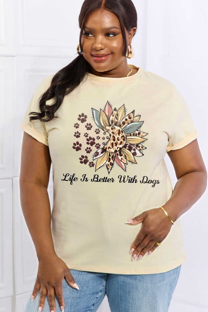 Simply Love Simply Love LIFE IS BETTER WITH DOGS Graphic Cotton Tee