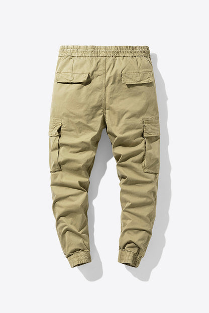 Men's Drawstring Elastic Waist Cargo Joggers Trendsi