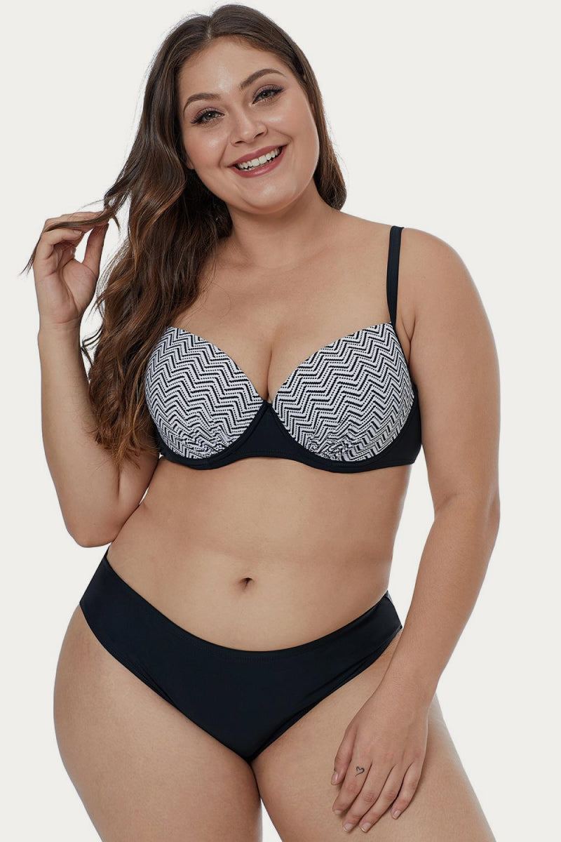 Waves Print Plus+ Bikini Set