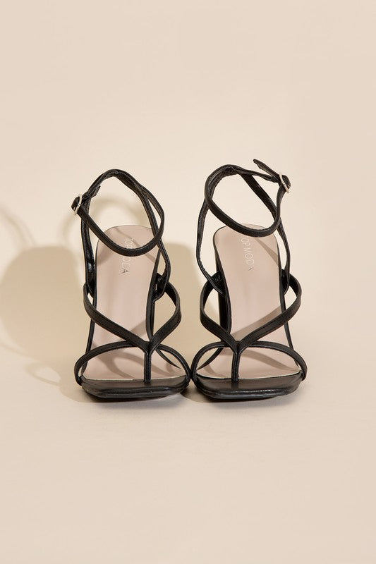 NILE-5 THONG STRAPPY HEELS Top Guy Footwear