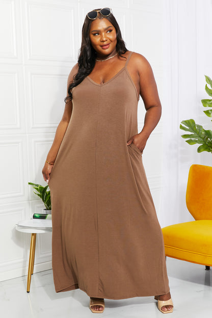 Gem Size Beach Vibes Cami Maxi Dress in Mocha Trendsi