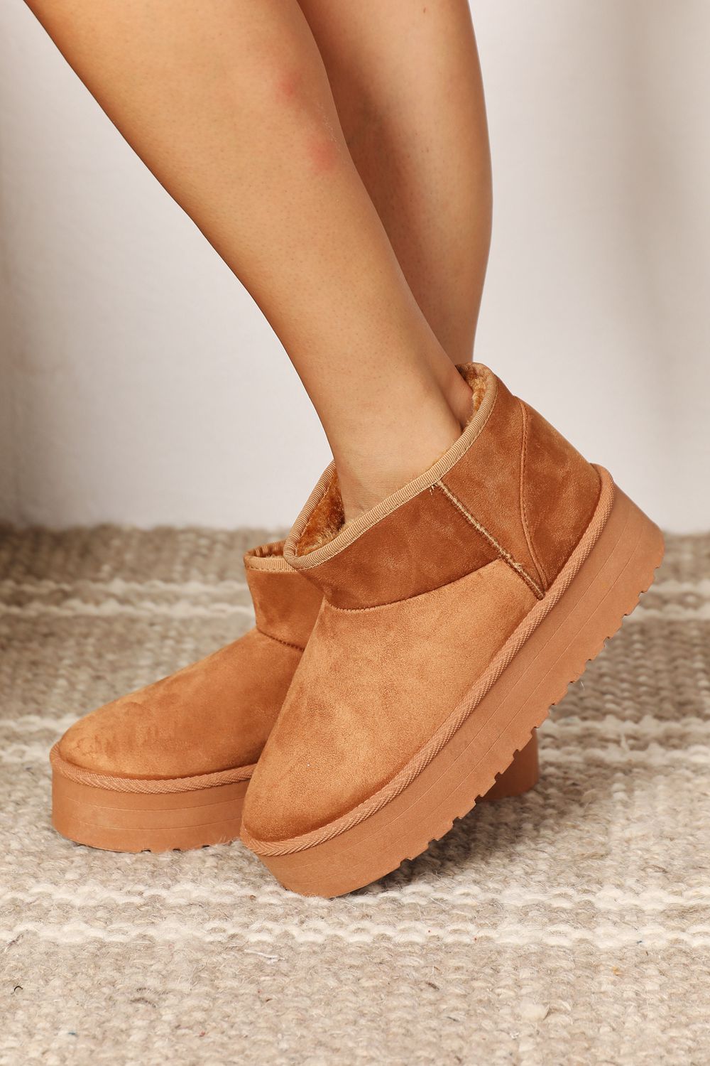 Legend Fleece Lined Chunky Platform Mini Boots