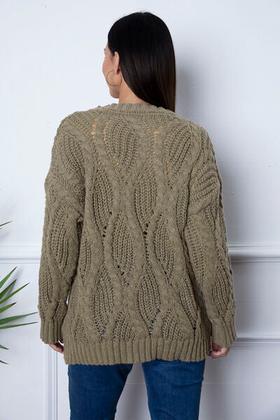 Round Neck Dropped Shoulder Sweater