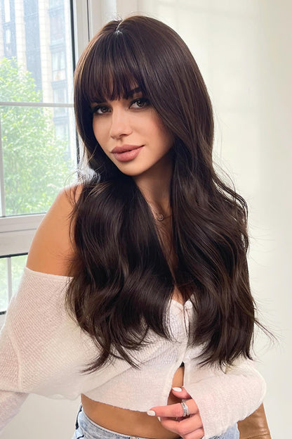 Full Machine Long Wave Synthetic Wigs 24'' Trendsi