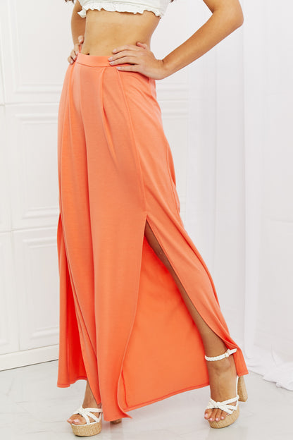 Culture Code Heatwave Front Slit Flowy Pants in Sherbet Trendsi