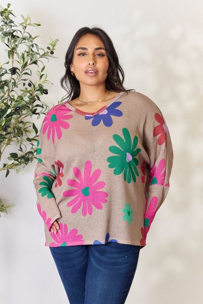 Hopely Floral V-Neck Long Sleeve Top