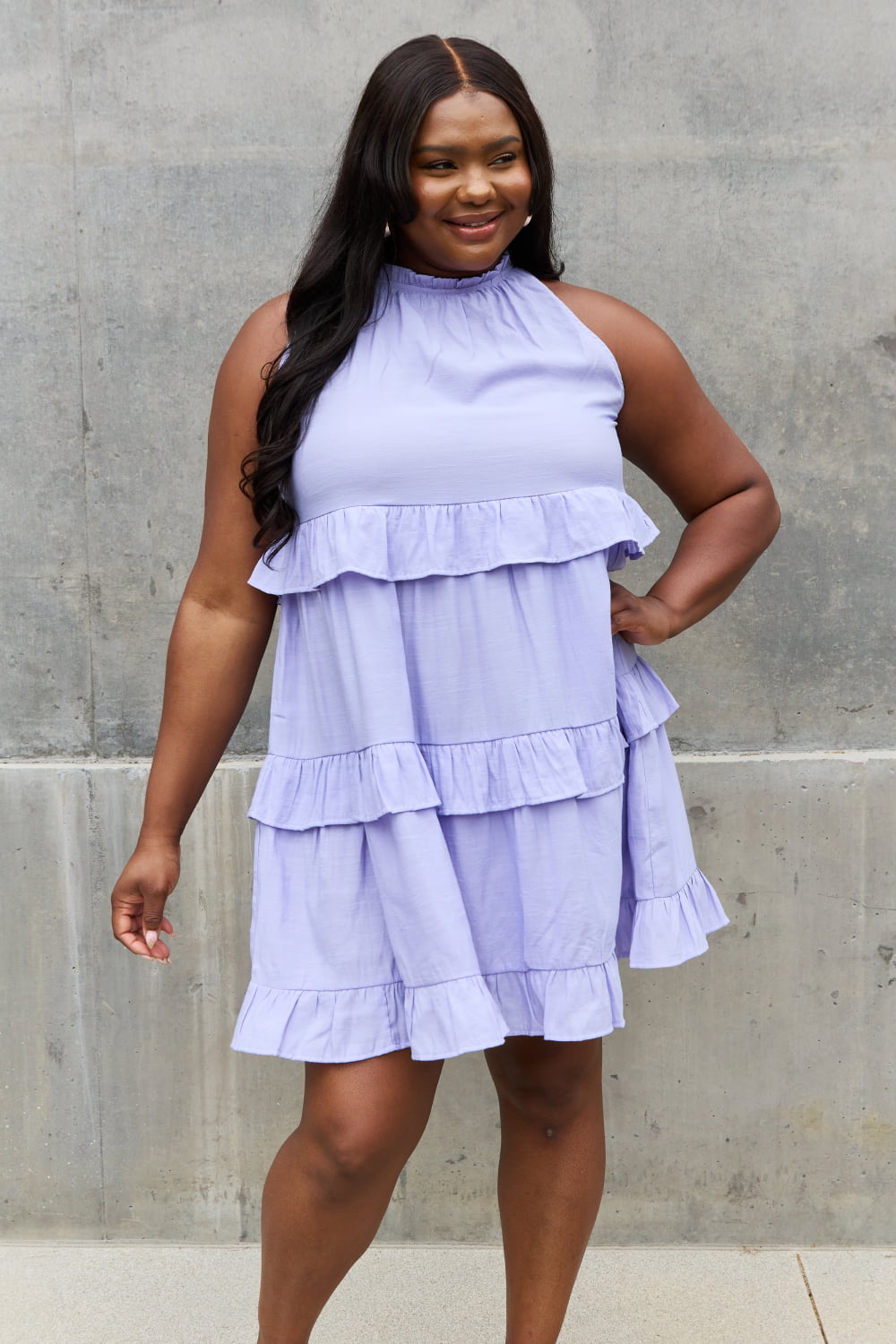 Relaxed Doll Halter Dress Trendsi