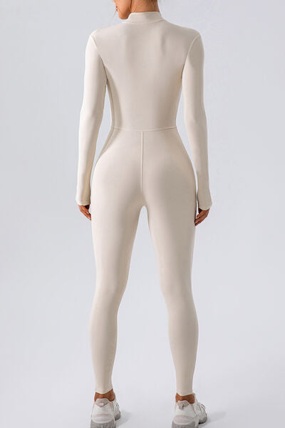 Half Zip Mock Neck Active Jumpsuit