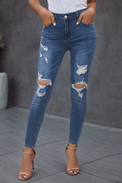 Vintage Skinny Ripped Jeans Trendsi