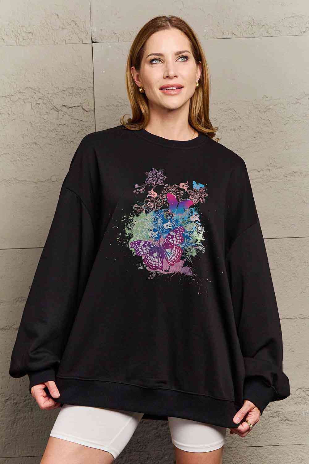 Simply Love Simply Love Butterfly Graphic Sweatshirt