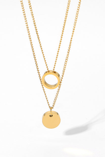 Circle Pendant Necklace Set Trendsi