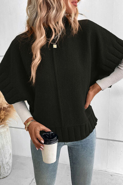 Mock Neck Short Sleeve Sweater