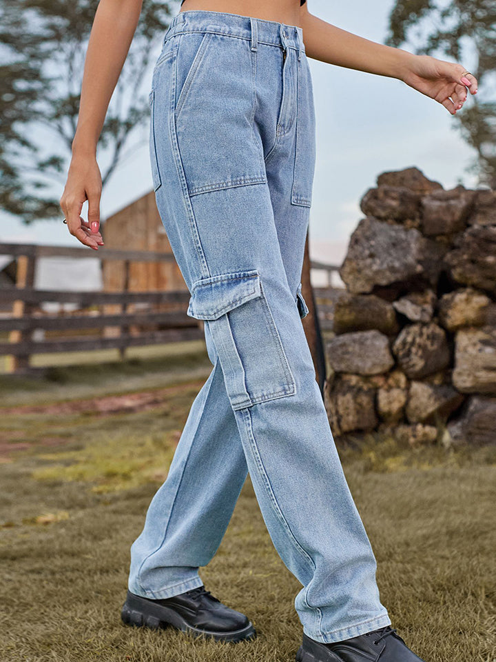 Bootcut Cargo Denim Jeans