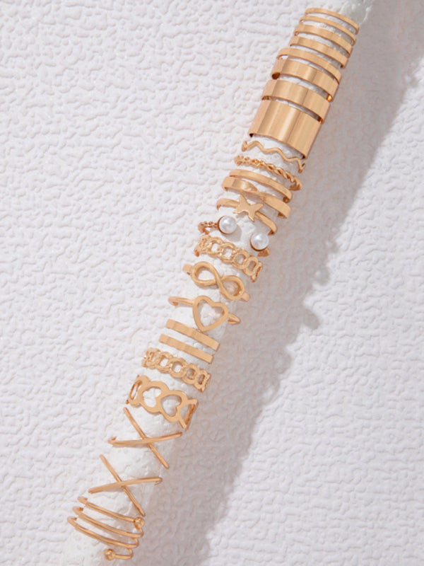 23 piece Cross Love Pearl Ring Set kakaclo