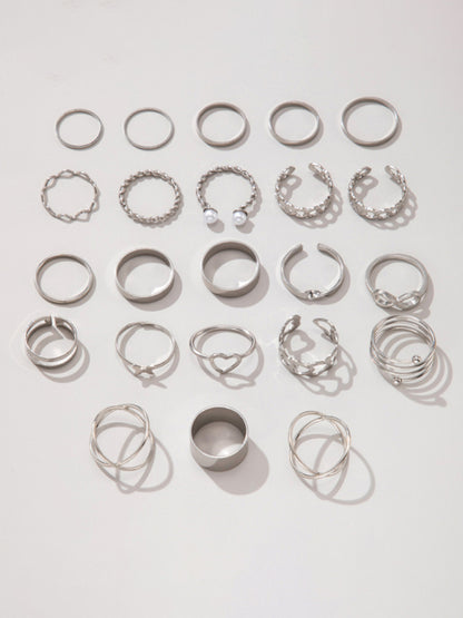 23 piece Cross Love Pearl Ring Set kakaclo