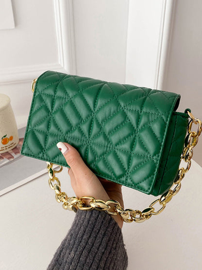 Contrasting Chain Detail Shoulder Bag