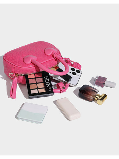 PU Leather Heart Detail Shoulder Bag