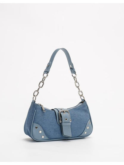 Textured Baguette Retro Shoulder Bag