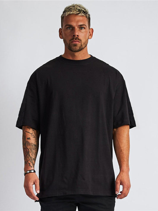 Men's solid color blank loose short-sleeved T-shirt kakaclo