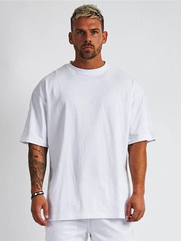 Men's solid color blank loose short-sleeved T-shirt kakaclo