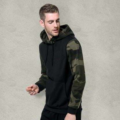 Men’s Camo Blocked Pullover Hoodie kakaclo