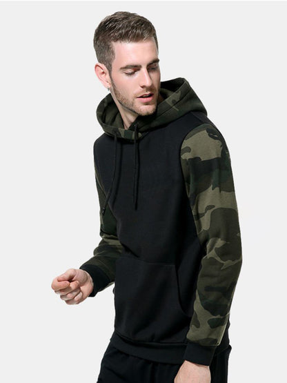 Men’s Camo Blocked Pullover Hoodie kakaclo