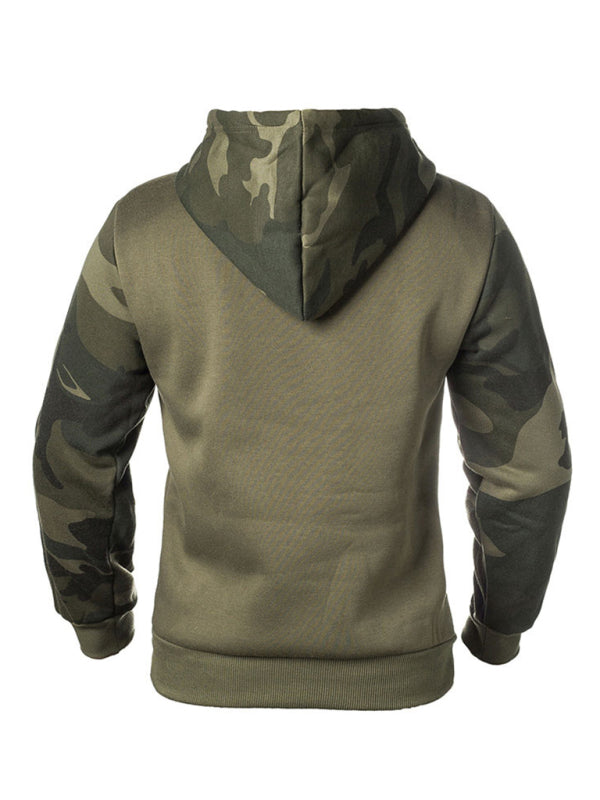 Men’s Camo Blocked Pullover Hoodie kakaclo