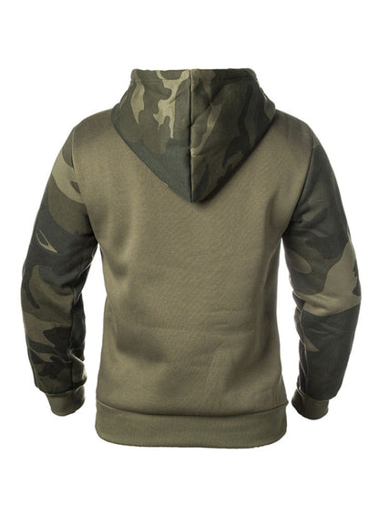 Men’s Camo Blocked Pullover Hoodie kakaclo
