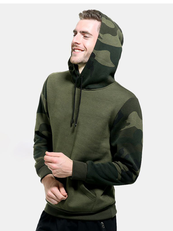 Men’s Camo Blocked Pullover Hoodie kakaclo