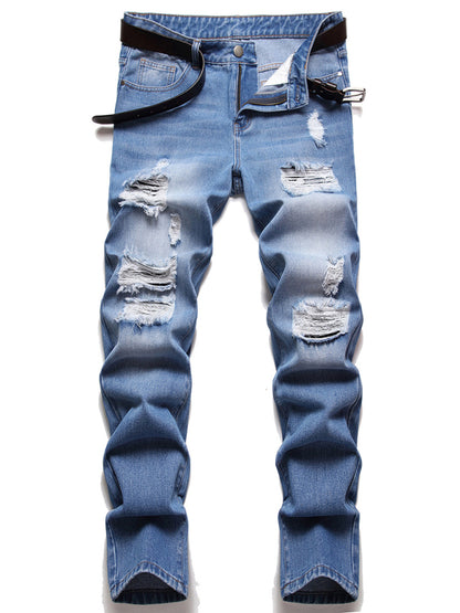 Men's Ripped To Shreds Distressed Skinny Jeans kakaclo