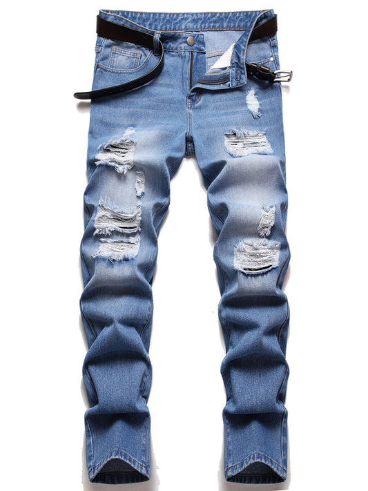 Men's Ripped To Shreds Distressed Skinny Jeans kakaclo