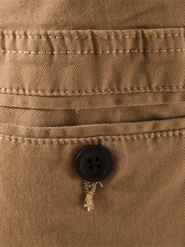 Men's Solid Color Casual Minimalist Cargo Pants kakaclo