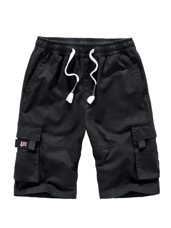 Men's Solid Color Cargo Shorts kakaclo