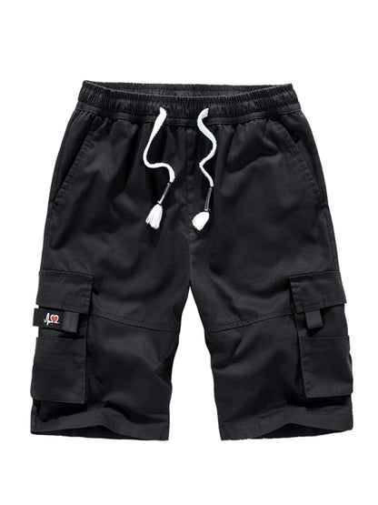 Men's Solid Color Cargo Shorts kakaclo