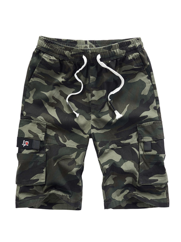 Men's Solid Color Cargo Shorts kakaclo