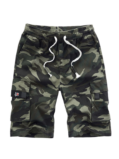 Men's Solid Color Cargo Shorts kakaclo