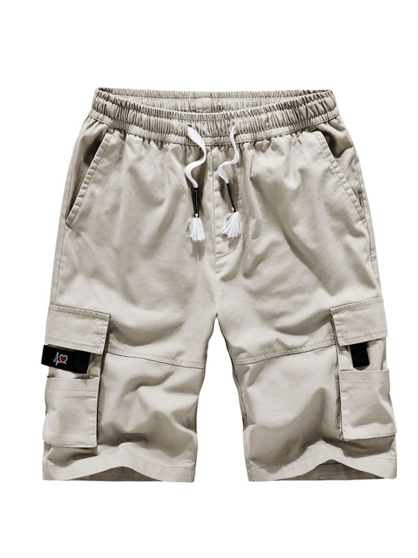 Men's Solid Color Cargo Shorts kakaclo