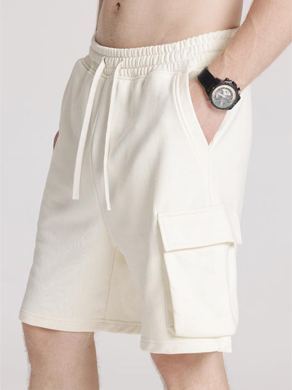 Men's Contrasting Color Stitching Woven Casual Shorts kakaclo