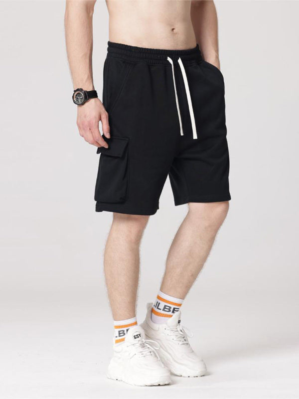 Men's Contrasting Color Stitching Woven Casual Shorts kakaclo