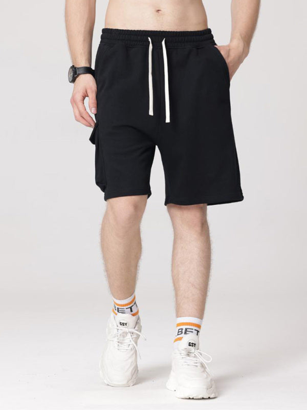 Men's Contrasting Color Stitching Woven Casual Shorts kakaclo