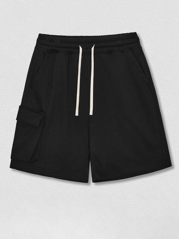Men's Contrasting Color Stitching Woven Casual Shorts kakaclo