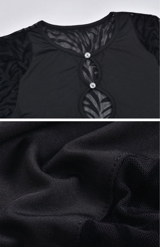 Patchwork See-Through Sexy Dress kakaclo