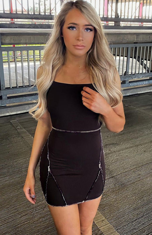 Contrast Halter Top & Skirt Set kakaclo